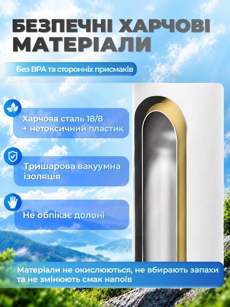 Термос вакуумний герметичний 950 мл термопляшка з неіржавкої сталі з трубочкою Mountflask DUO Білий 3217519266 фото